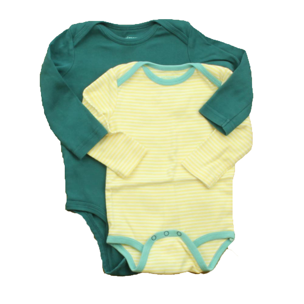 Primary.com Boys Yellow | Teal Onesie size: 6-12 Months